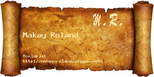 Makay Roland névjegykártya